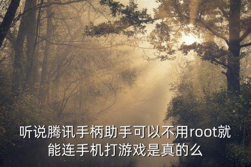 听说腾讯手柄助手可以不用root就能连手机打游戏是真的么