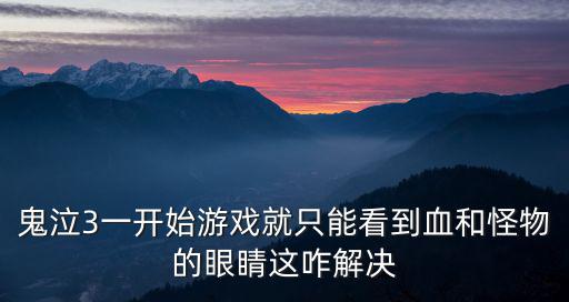 鬼泣3一开始游戏就只能看到血和怪物的眼睛这咋解决