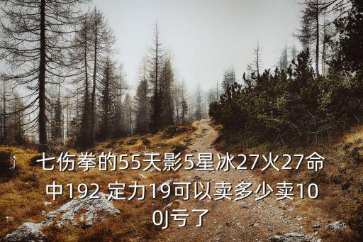 天影纪手游氪金怎么样，七伤拳的55天影5星冰27火27命中192 定力19可以卖多少卖100J亏了