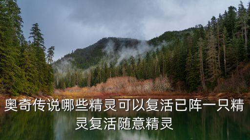 奥奇传说哪些精灵可以复活已阵一只精灵复活随意精灵