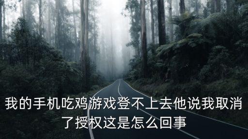 我的手机吃鸡游戏登不上去他说我取消了授权这是怎么回事