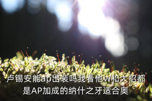 卢锡安能ap出装吗我看他W和大招都是AP加成的纳什之牙适合奥