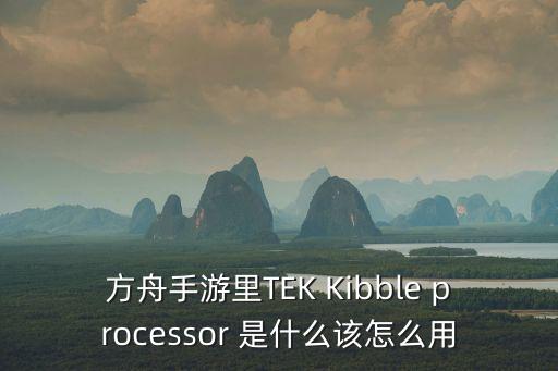 方舟手游里TEK Kibble processor 是什么该怎么用