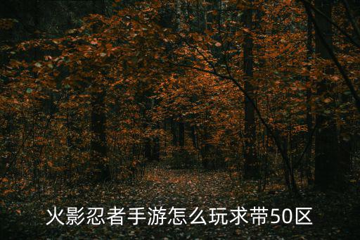 火影忍者手游怎么玩求带50区