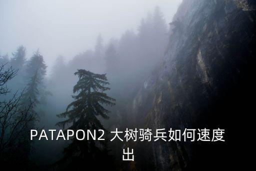 PATAPON2 大树骑兵如何速度出