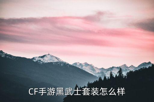 CF手游黑武士套装怎么样