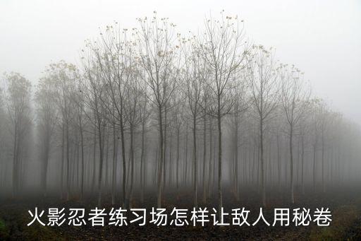 火影忍者练习场怎样让敌人用秘卷