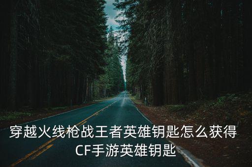 穿越火线枪战王者英雄钥匙怎么获得 CF手游英雄钥匙