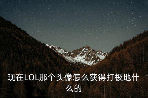 现在LOL那个头像怎么获得打极地什么的