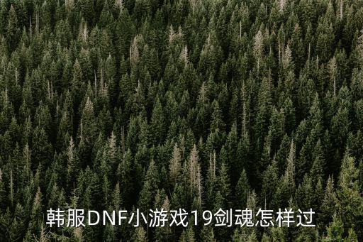 韩服DNF小游戏19剑魂怎样过