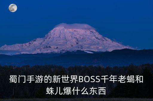 蜀门手游的新世界BOSS千年老蝎和蛛儿爆什么东西