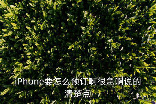 iPhone要怎么预订啊很急啊说的清楚点