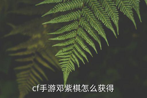 cf手游邓紫棋怎么获得