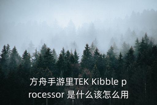 方舟手游耕地怎么放水管上，方舟手游里TEK Kibble processor 是什么该怎么用