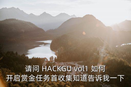 请问 HACKGU vol1 如何开启赏金任务首收集知道告诉我一下