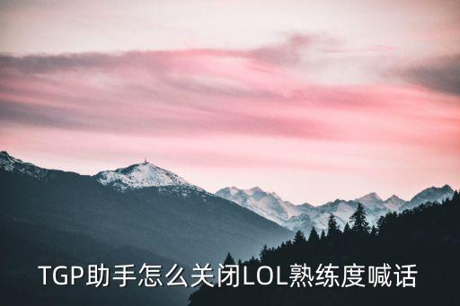 TGP助手怎么关闭LOL熟练度喊话