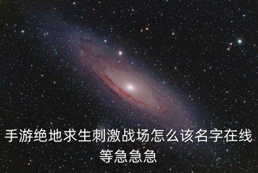 手游绝地求生刺激战场怎么该名字在线等急急急