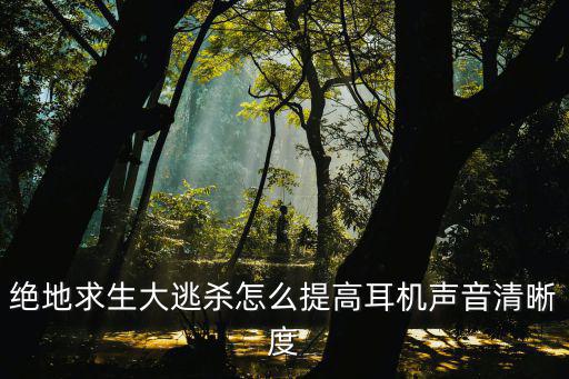 绝地求生大逃杀怎么提高耳机声音清晰度