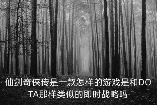 仙剑奇侠传是一款怎样的游戏是和DOTA那样类似的即时战略吗