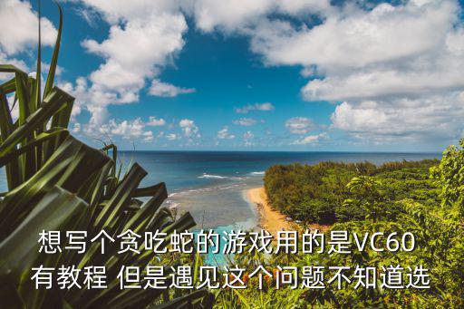 想写个贪吃蛇的游戏用的是VC60 有教程 但是遇见这个问题不知道选