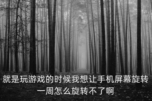 就是玩游戏的时候我想让手机屏幕旋转一周怎么旋转不了啊