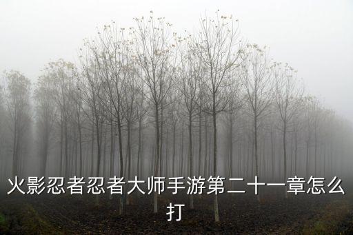 火影忍者忍者大师手游第二十一章怎么打