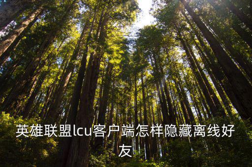 英雄联盟lcu客户端怎样隐藏离线好友