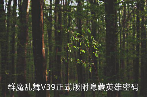 群魔乱舞V39正式版附隐藏英雄密码