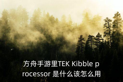 方舟手游里TEK Kibble processor 是什么该怎么用