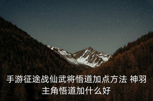 手游征途战仙武将悟道加点方法 神羽主角悟道加什么好