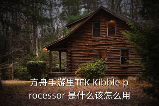 方舟手游里TEK Kibble processor 是什么该怎么用