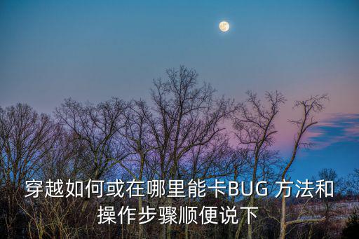 穿越如何或在哪里能卡BUG 方法和操作步骤顺便说下