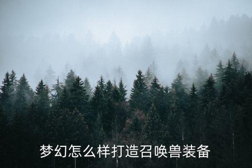 梦幻怎么样打造召唤兽装备