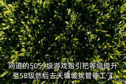 问道的5059级游戏指引把等级提升至58级然后去天墉城找管神工了