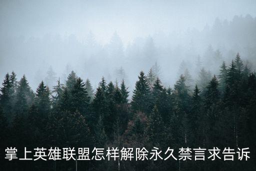 掌上英雄联盟怎样解除永久禁言求告诉