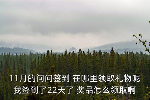 11月的问问签到 在哪里领取礼物呢我签到了22天了 奖品怎么领取啊