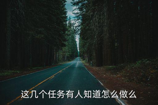 这几个任务有人知道怎么做么