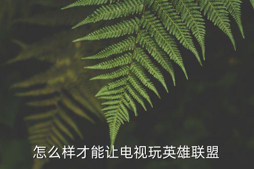 英雄联盟手游怎么连电视，怎么样才能让电视玩英雄联盟