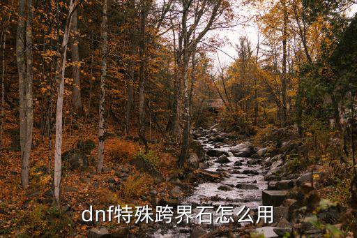 dnf特殊跨界石怎么用