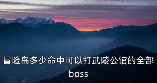 冒险岛多少命中可以打武陵公馆的全部boss