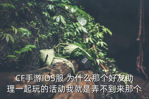 CF手游IOS服 为什么那个好友助理一起玩的活动我就是弄不到来那个