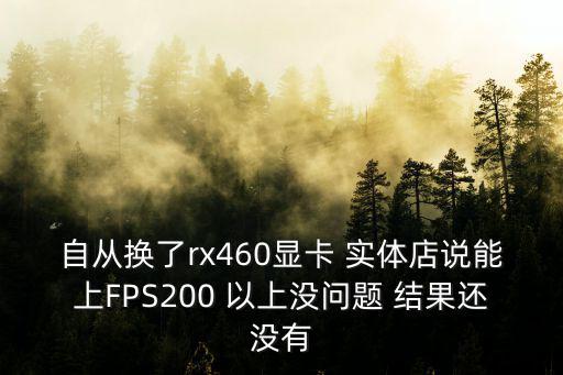 自从换了rx460显卡 实体店说能上FPS200 以上没问题 结果还没有