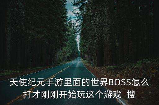 天使纪元手游里面的世界BOSS怎么打才刚刚开始玩这个游戏  搜