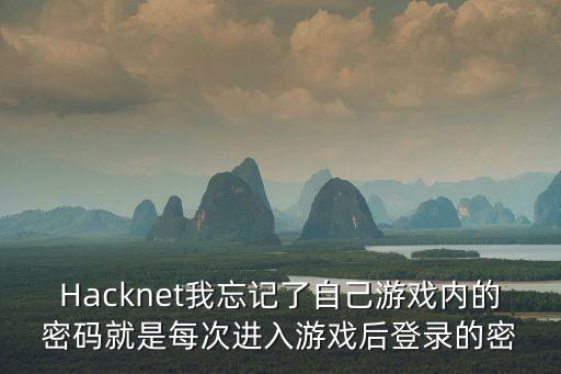 Hacknet我忘记了自己游戏内的密码就是每次进入游戏后登录的密