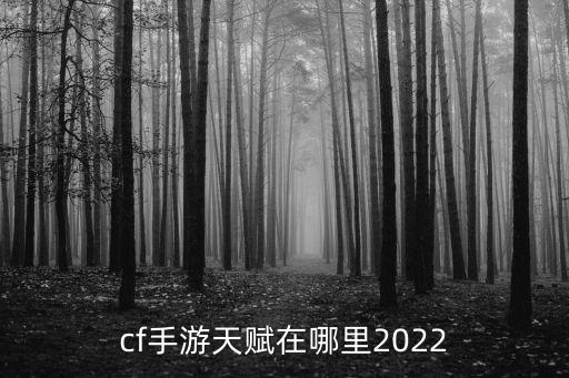 cf手游天赋在哪里2022