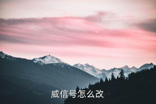 威信号怎么改