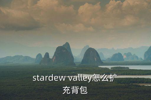 stardew valley怎么扩充背包