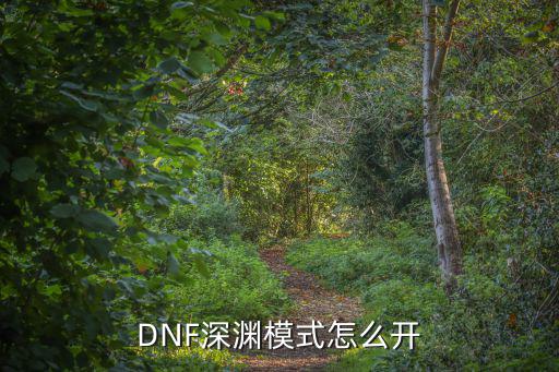 dnf韩服手游深渊怎么开阶段，DNF中怎么开深渊