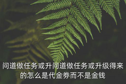 问道手游怎么只有代金券没有金币，问道手游刷道行我为什么给的都是代币券不给金币