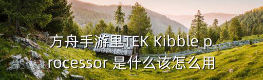 方舟手游里TEK Kibble processor 是什么该怎么用